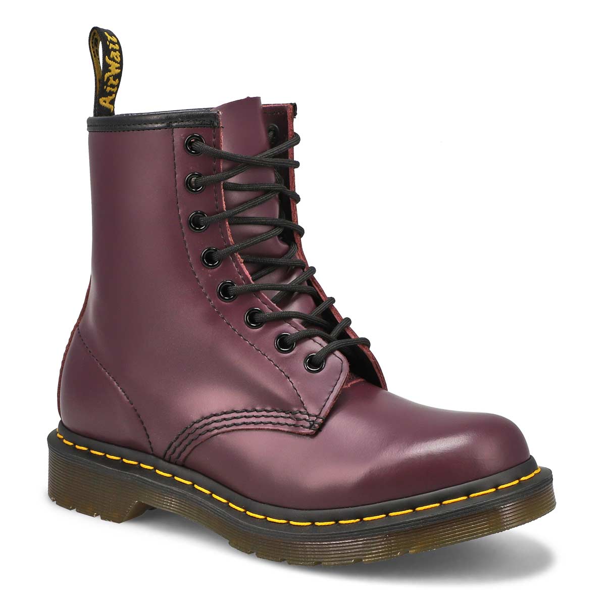 Bottes 1460 à 8 œillets, cuir lisse violet, femmes