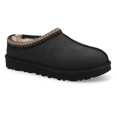 Lds Tasman Nubuck Sheepskin Slipper - Black