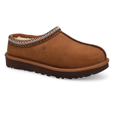 Lds Tasman Nubuck Sheepskin Slipper - Dark Chestnut