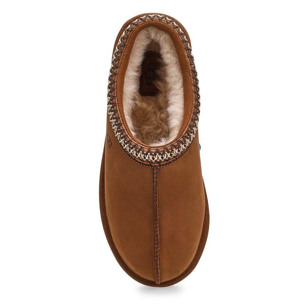 Women's Tasman Nubuck Sheepskin Slipper - Dark Chestnut