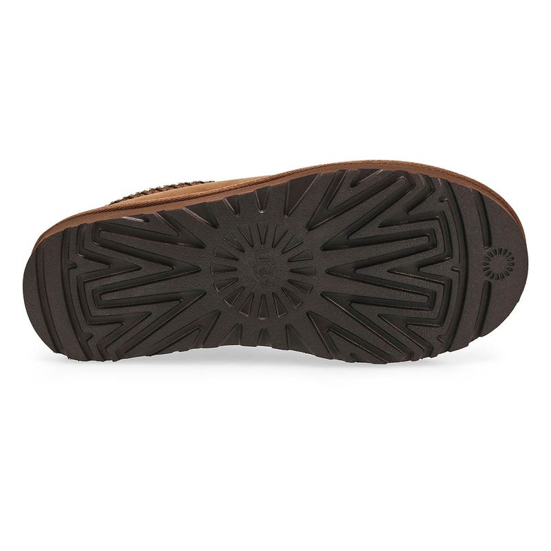 Women's Tasman Nubuck Sheepskin Slipper - Dark Chestnut