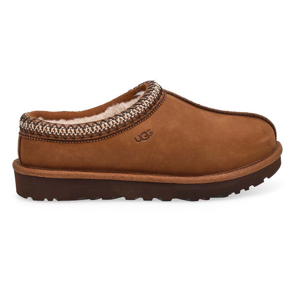 Women's Tasman Nubuck Sheepskin Slipper - Dark Chestnut