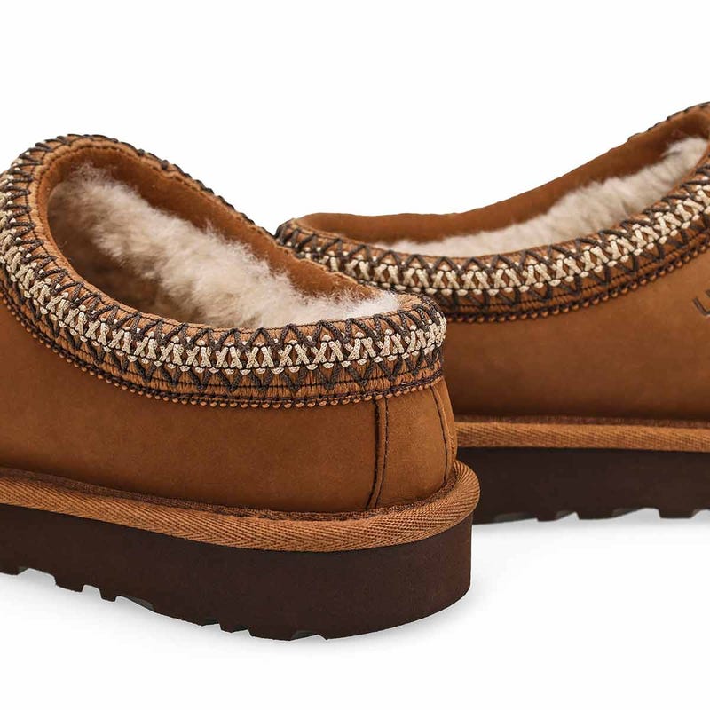 Women's Tasman Nubuck Sheepskin Slipper - Dark Chestnut