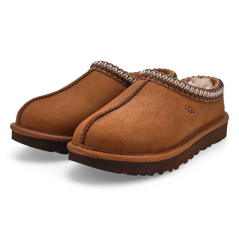Women's Tasman Nubuck Sheepskin Slipper - Dark Chestnut