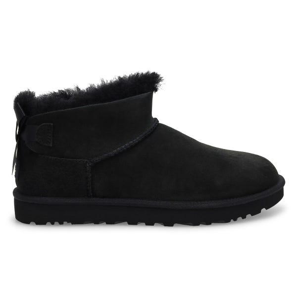 Women's Ultra Mini Bailey Bow Sheepskin Boot - Black