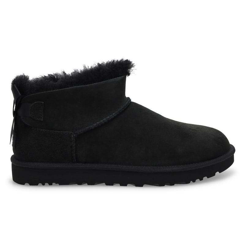 Women's Ultra Mini Bailey Bow Sheepskin Boot - Bla