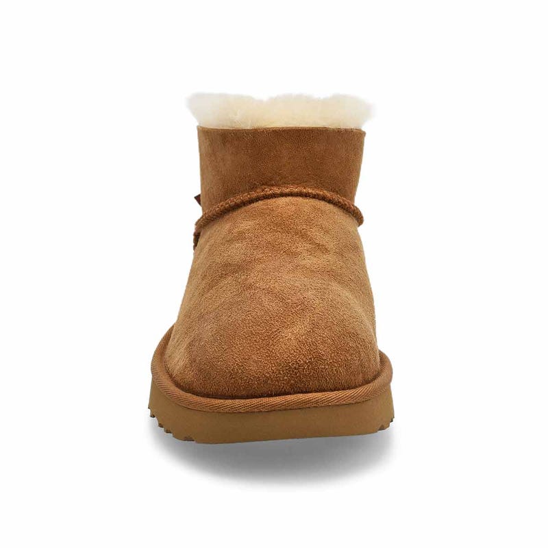 Women's Ultra Mini Bailey Bow Sheepskin Boot - Chestnut