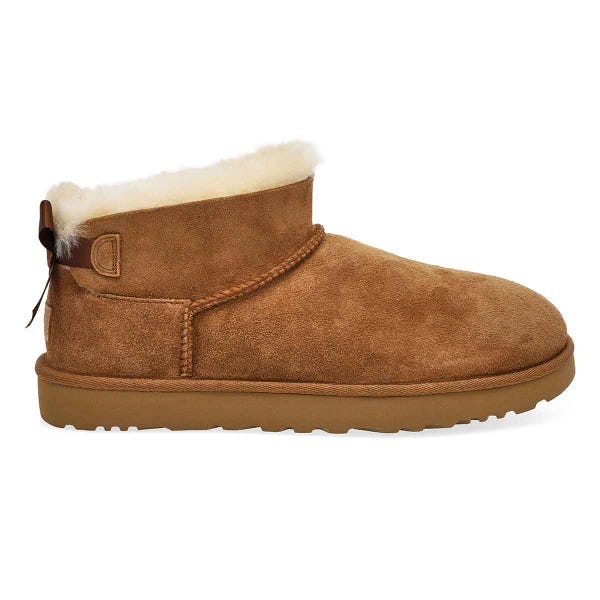 Women's Ultra Mini Bailey Bow Sheepskin Boot - Chestnut
