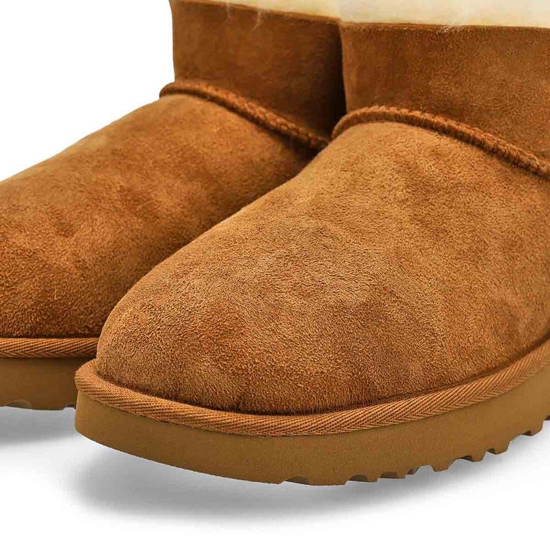Women's Ultra Mini Bailey Bow Sheepskin Boot - Chestnut