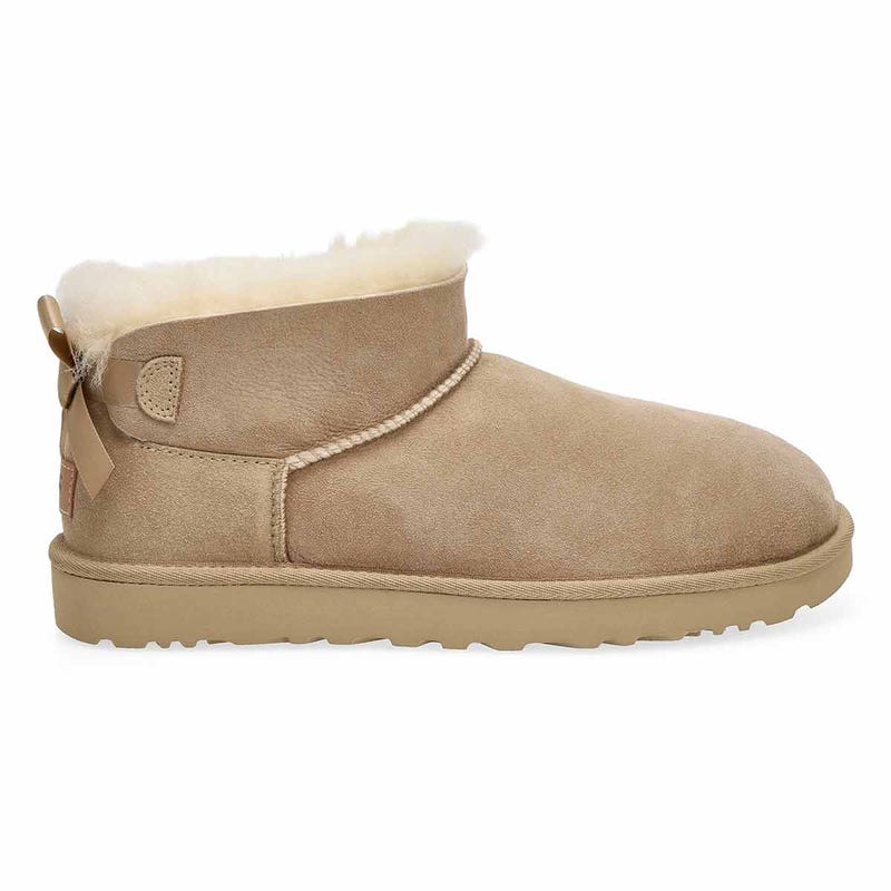 Women's Ultra Mini Bailey Bow Sheepskin Boot - Bla