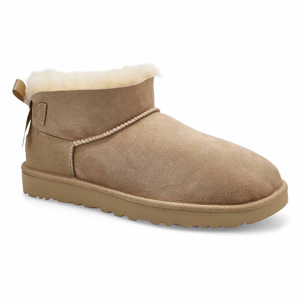 Women's Ultra Mini Bailey Bow Sheepskin Boot - Bla