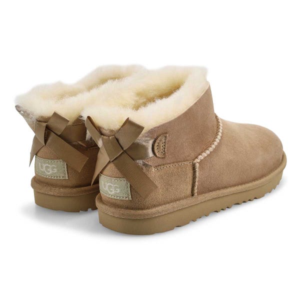 Girls' Ultra Mini Bailey Bow Sheepskin Boot - Sand