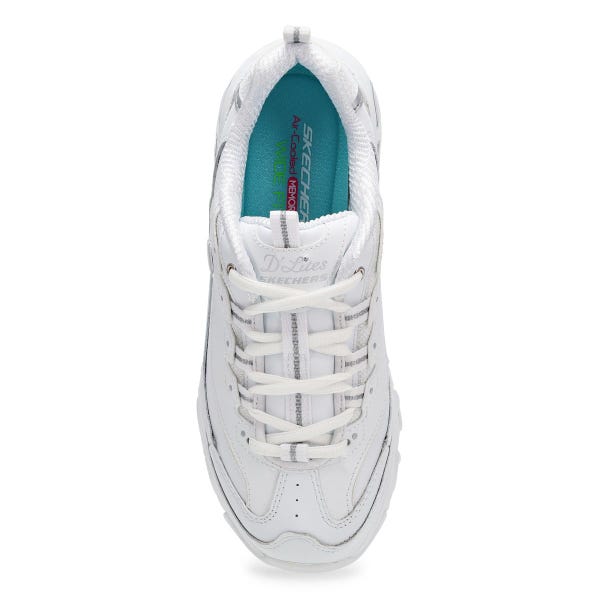 Espadrille à lacets large D'Lites Fresh Start pour femme - Blanc/Argent