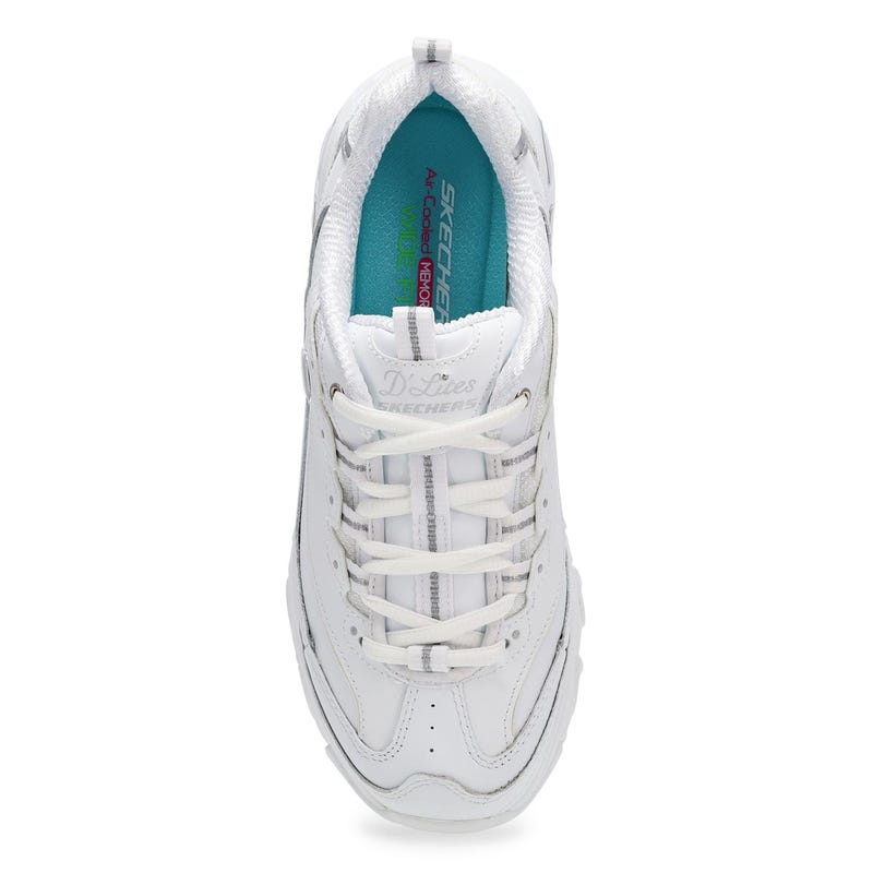 Espadrille à lacets large D'Lites Fresh Start pour femme - Blanc/Argent