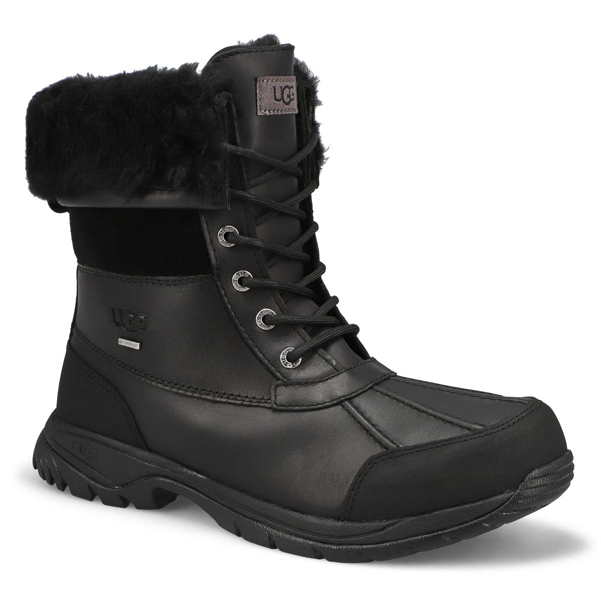 UGG Men's Butte Sheepskin Winter Boot - Black | SoftMoc.com