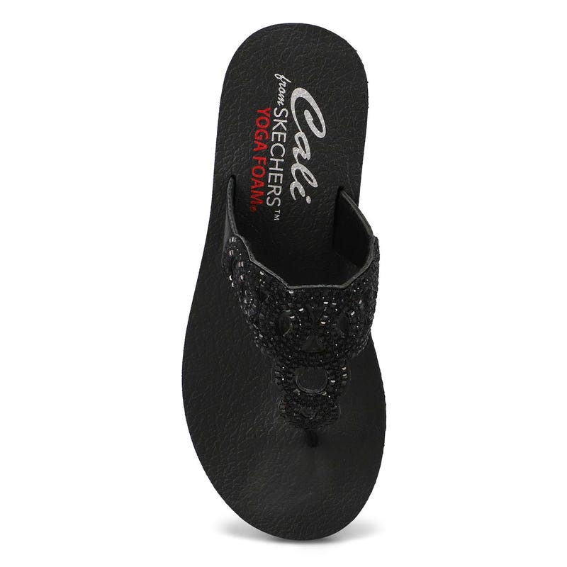 Women's Meditation Thong Sandal - Black/Black