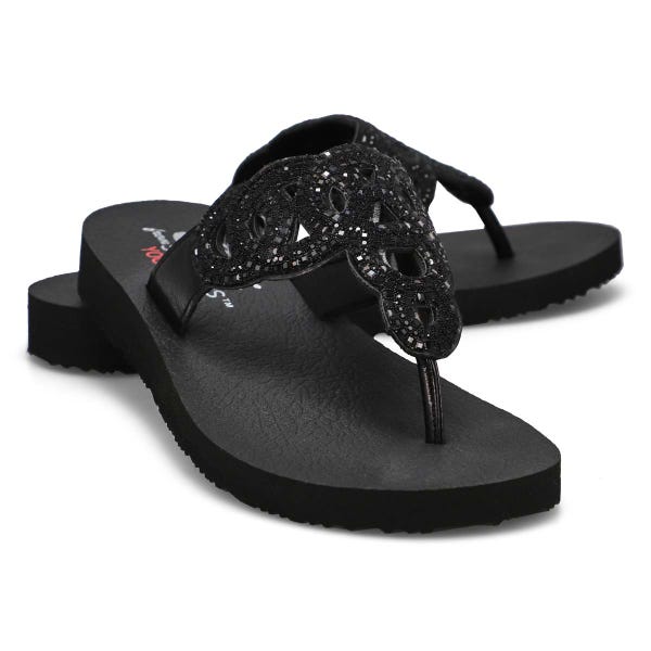 Women's Meditation Thong Sandal - Black/Black