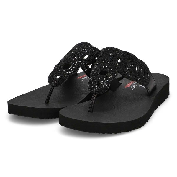 Women's Meditation Thong Sandal - Black/Black