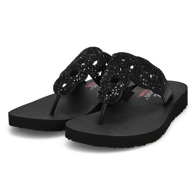 Women's Meditation Thong Sandal - Black/Black