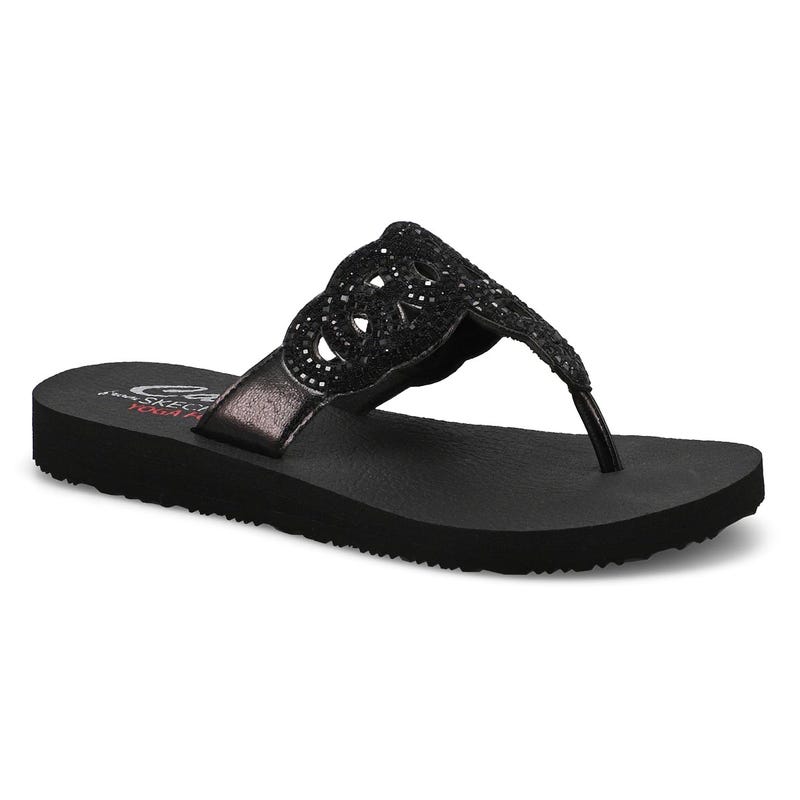 Women's Meditation Thong Sandal - Black/Black