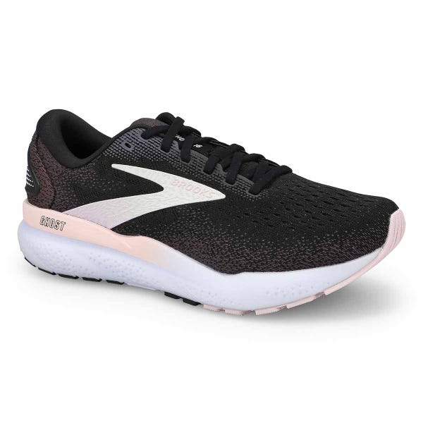 Women's Ghost 16 Lace Up Performance Runner - Black/White/Orchid Ice
