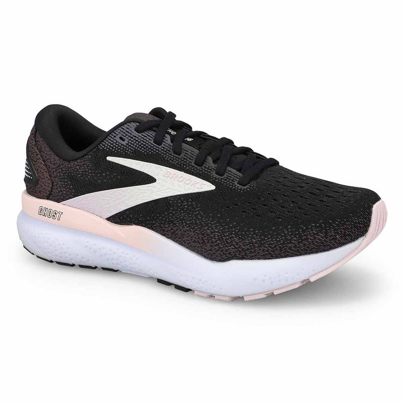 Women's Ghost 16 Lace Up Performance Runner - Black/White/Orchid Ice