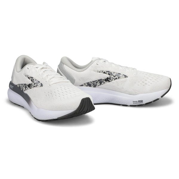 Women's  Ghost 16 Lace Up Performance Runner - White/Oyster/Lava