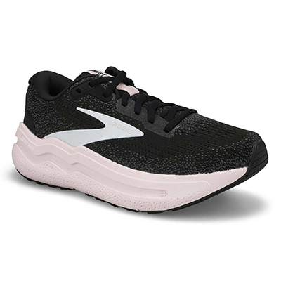 Lds Ghost Max 2 Lace Up Performance Sneaker - Black/White/Orchid Ice