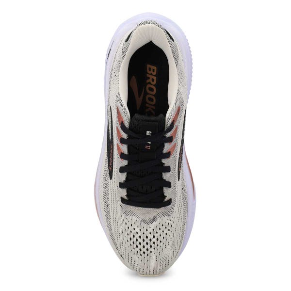 Women's Ghost 17 Lace Up Wide Performance Sneaker - White/Black/Rose Gold