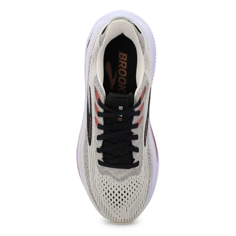 Women's Ghost 17 Lace Up Wide Performance Sneaker - White/Black/Rose Gold