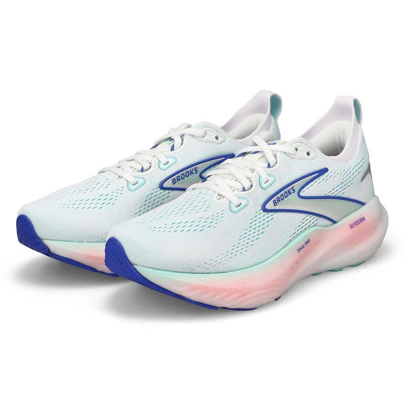 Women's  Glycerin 22 Lace Up Performance Runner - White/Limpet Shell/Amparo Blue