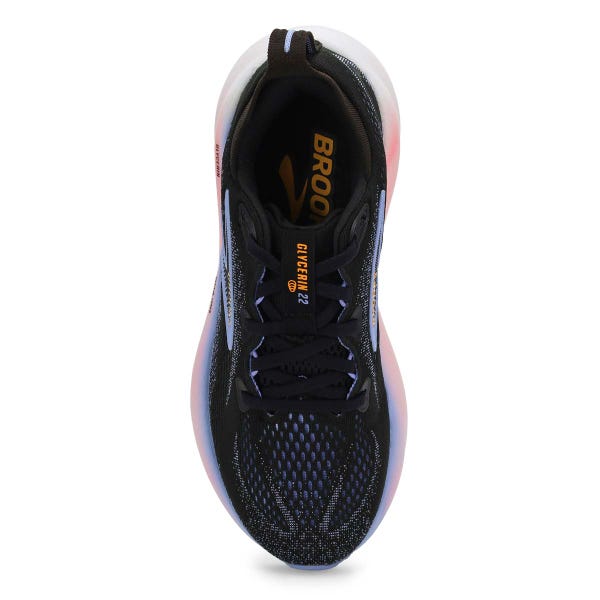 Women's Glycerin 22 Lace Up Performance Sneaker - Black/Blue Heron/Orange