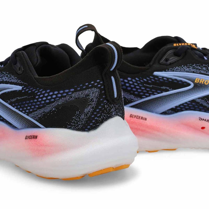 Women's Glycerin 22 Lace Up Performance Sneaker - Black/Blue Heron/Orange