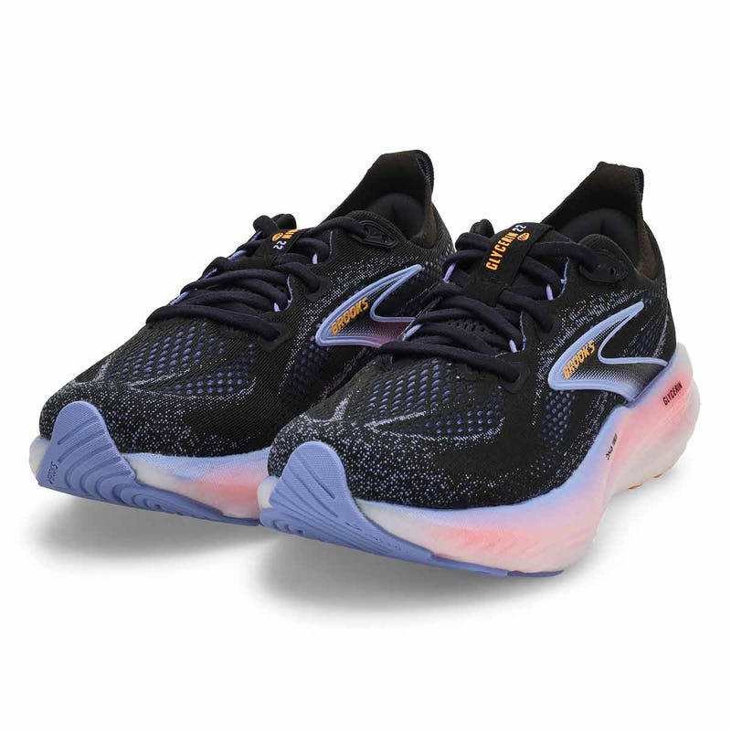 Women's Glycerin 22 Lace Up Performance Sneaker - Black/Blue Heron/Orange