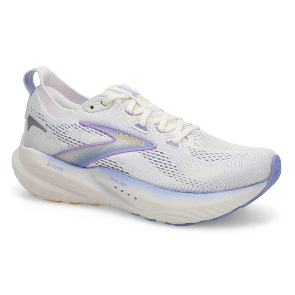 Women's Glycerin 22 Lace Up Performance Sneaker - White/Blue Heron/Apricot