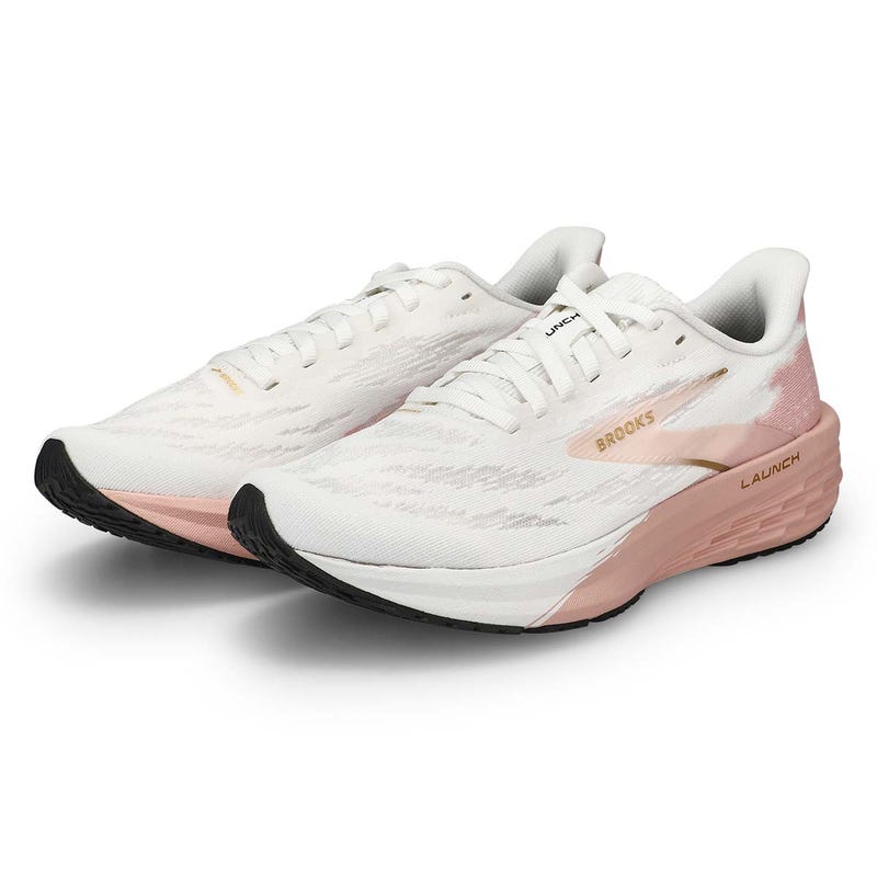 Women's Launch 11 Lace Up Performance Runner - White/Gold/Pink