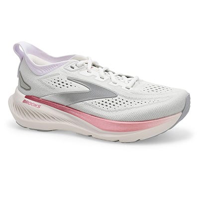 Lds Glycerin 23 Lace Up Wide Performance Sneaker - White/Harbor Mist/Metallic