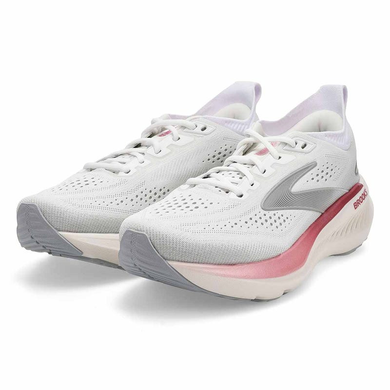 Women's Glycerin 23 Lace Up Wide Performance Sneaker - White/Harbor Mist/Metallic