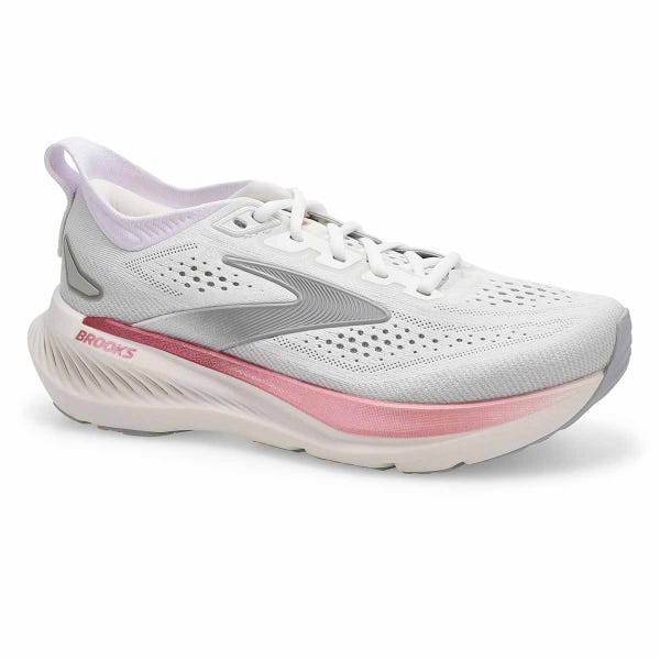 Women's Glycerin 23 Lace Up Wide Performance Sneaker - White/Harbor Mist/Metallic