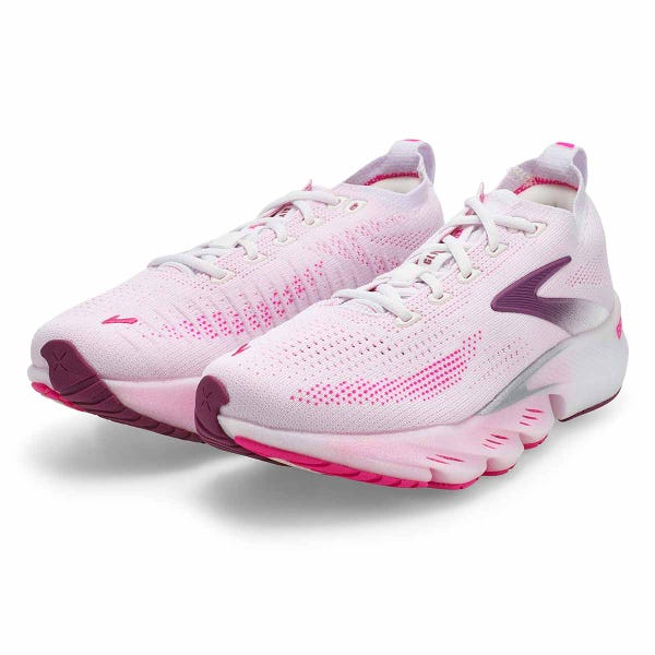 Baskets de performance à lacets GLYCERIN FLEX, blanc/rose/argyle, femmes