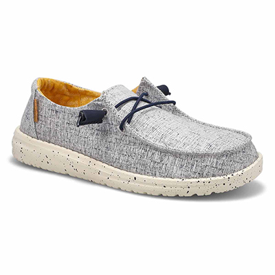 Lds Wendy Chambray Casual Shoe - White Blue