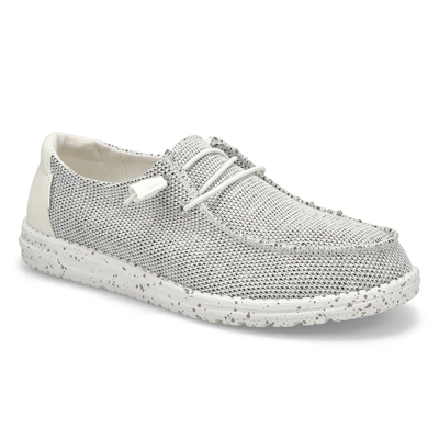 Lds Wendy Sox Casual Shoe - Stone/White