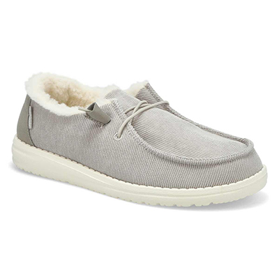 Lds Wendy Corduroy Casual Shoe - Grey