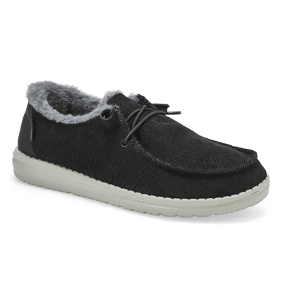 Lds Wendy Corduroy Casual Shoe - Black