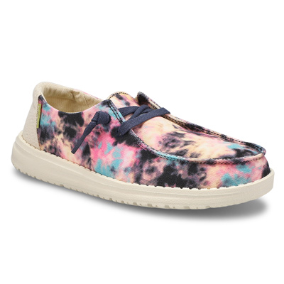 Lds Wendy Casual Shoe - Tie Dye/Navy/Pink