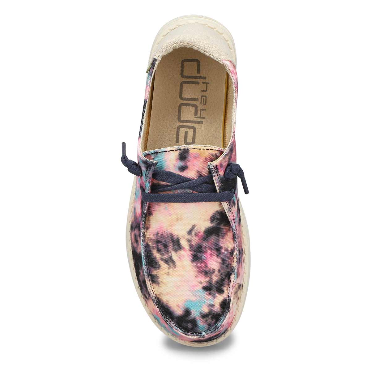 Flâneur décontracté WENDY, imprimé tie-dye marine/rose, femmes