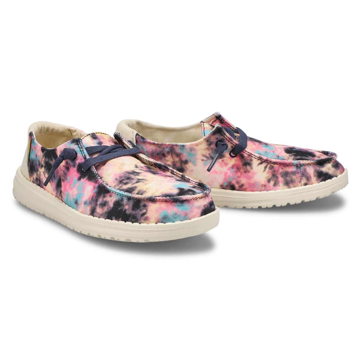 Flâneur décontracté WENDY, imprimé tie-dye marine/rose, femmes