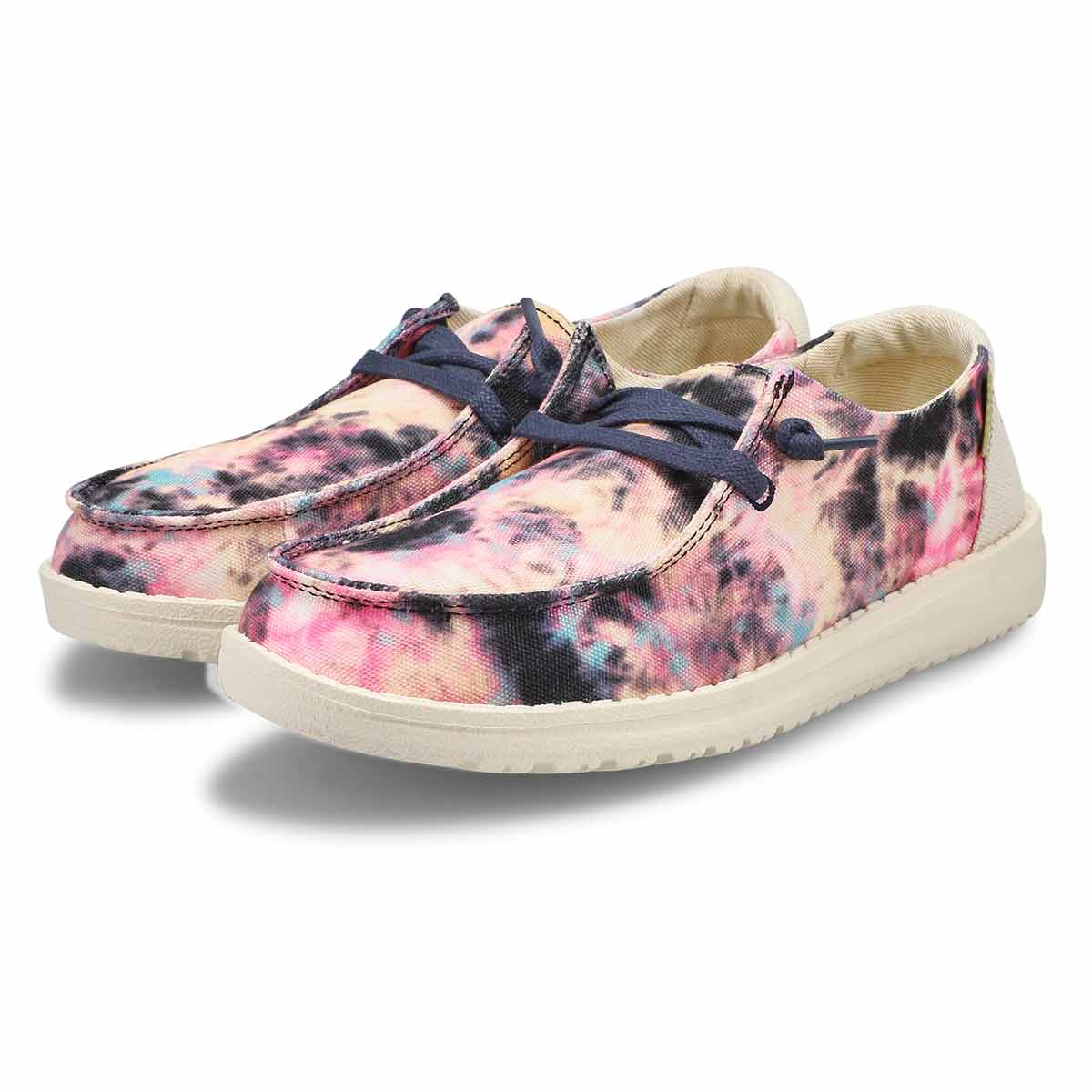 Flâneur décontracté WENDY, imprimé tie-dye marine/rose, femmes