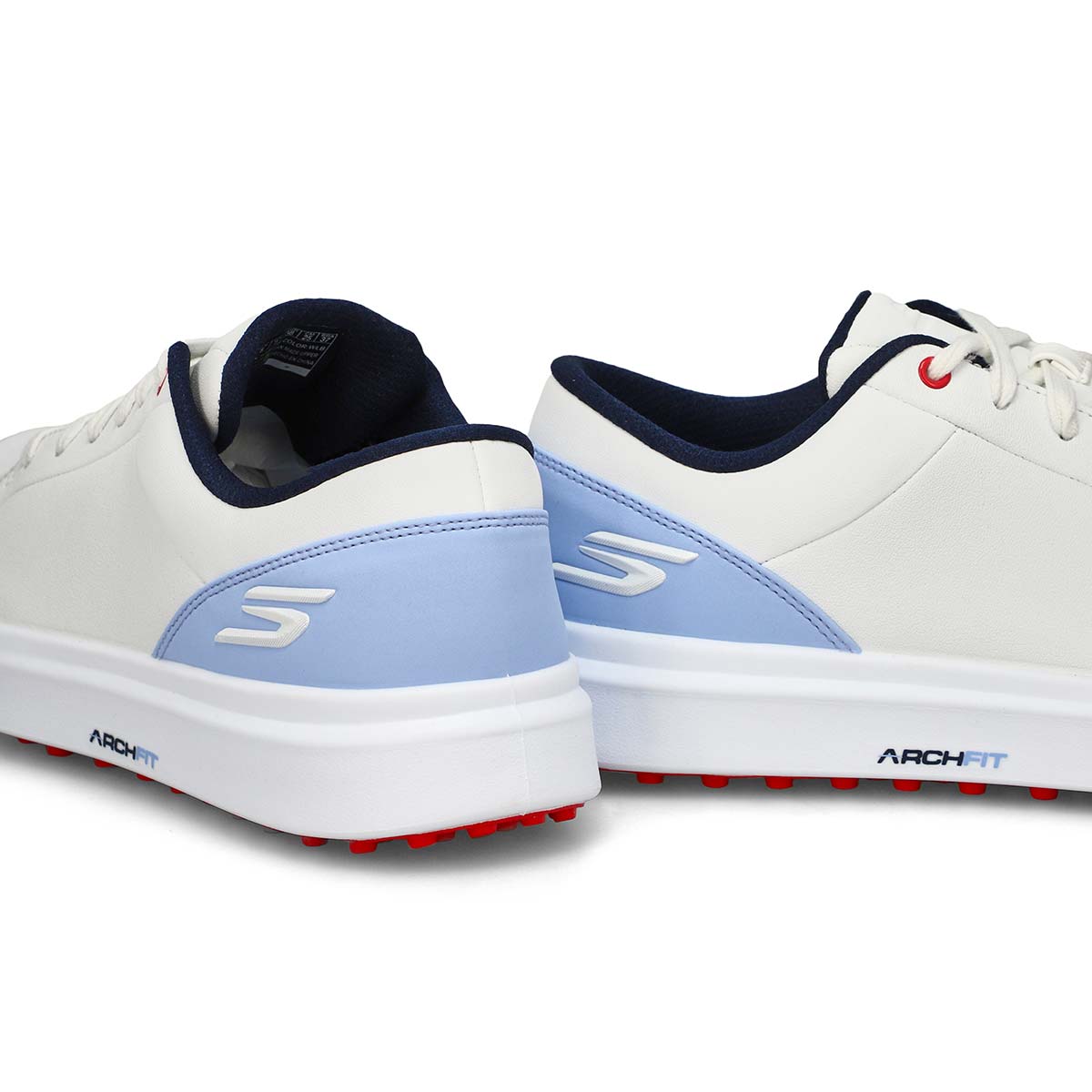 Lds Go Golf Drive 6 Lace Up Golf Shoe - White/Light Blue
