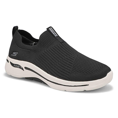 Lds Go Walk Arch Fit Iconic Wide Sneaker - Black